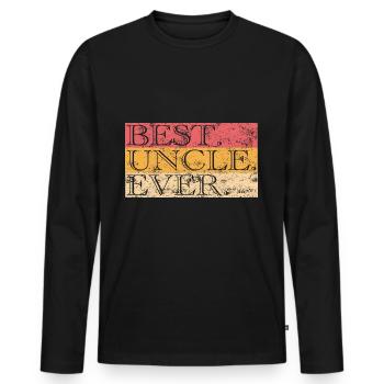 Uncle Godfather Hero Gift for Godfather - Men's Premium Organic Long Sleeve Shirt - black - Front - Nico (187cm)