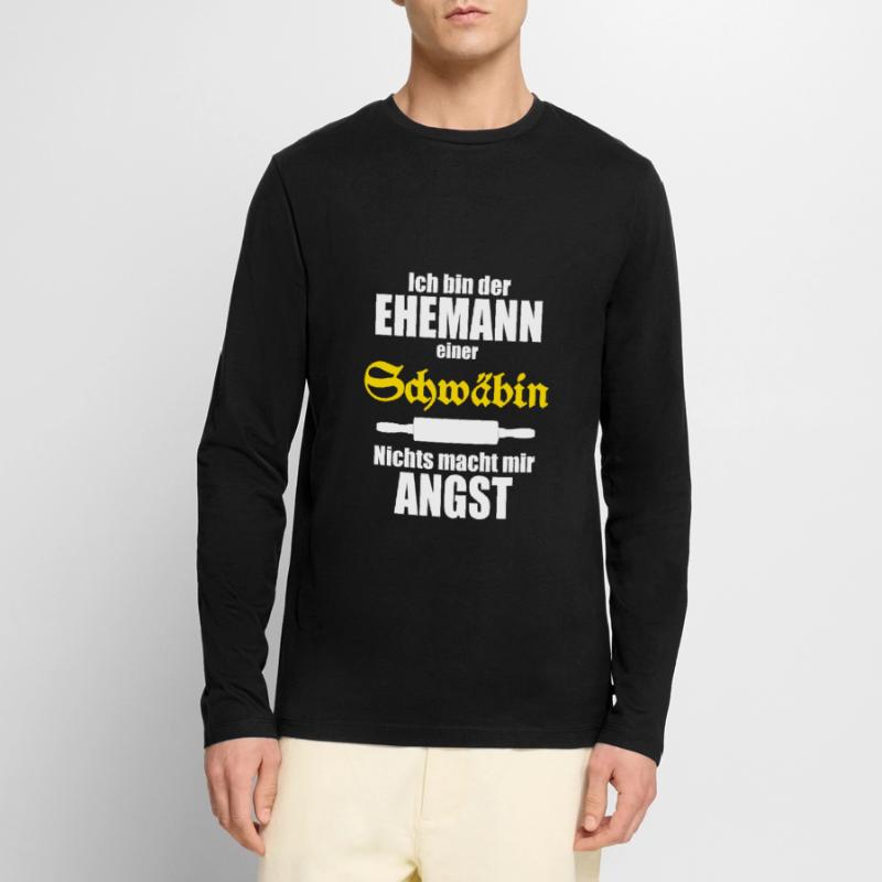 Ich bin der Ehemann einer Schwäbin Männer Premium Bio Langarmshirt