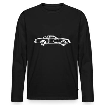 Longue voiture avec antenne - T-shirt manches longues Premium bio Homme - noir - Devant - Nico (187cm)