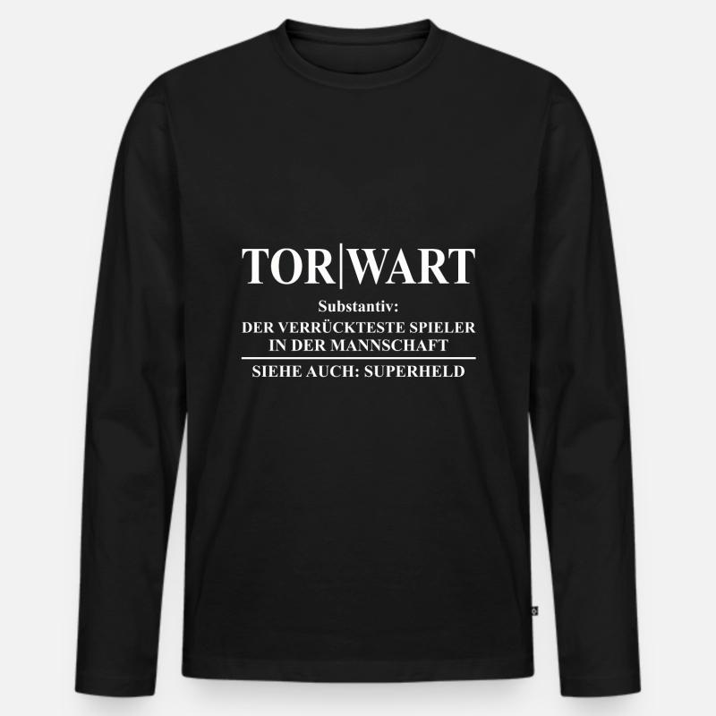 Torwart Evolution Torhüter Fußball Handball - Männer Premium Bio Langarmshirt - Schwarz