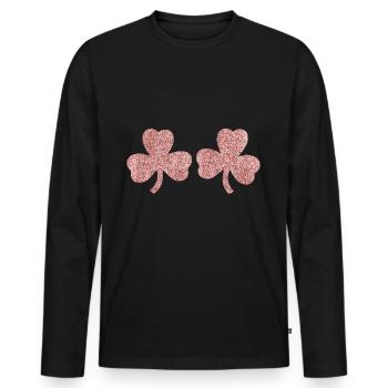 St. Patrick's Day Irland Geschenkidee Kleeblatt - Männer Premium Bio Langarmshirt - Schwarz - Vorne - Nico (187cm)