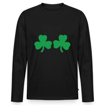 St. Patrick's Day Irland Geschenkidee Kleeblatt - Männer Premium Bio Langarmshirt - Schwarz - Vorne - Nico (187cm)