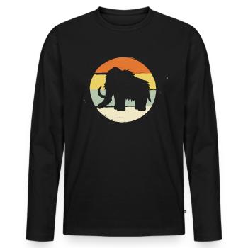 Mammut steinzeit urzeit rüssel stoßzähne geschenk - Männer Premium Bio Langarmshirt - Schwarz - Vorne - Nico (187cm)