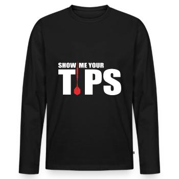 Drôle de fléchettes idée cadeau pour les joueurs de fléchettes fléchettes - T-shirt manches longues Premium bio Homme - noir - Devant - Nico (187cm)