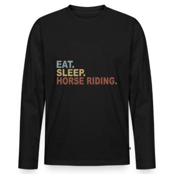 Idée cadeau cheval - T-shirt manches longues Premium bio Homme - noir - Devant - Nico (187cm)