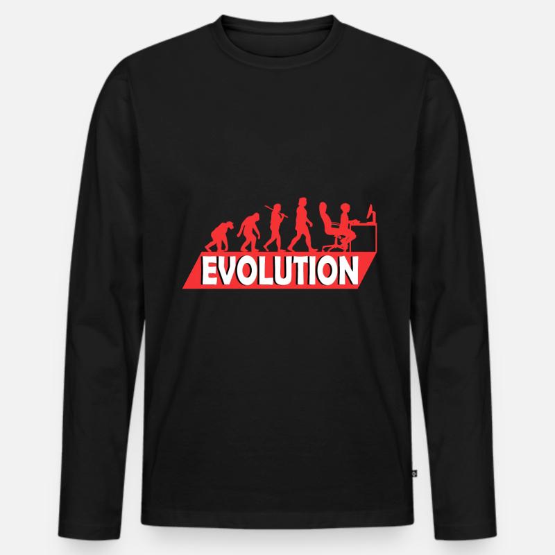 Computer Nerd Programmierer Evolution witzige - Männer Premium Bio Langarmshirt - Schwarz