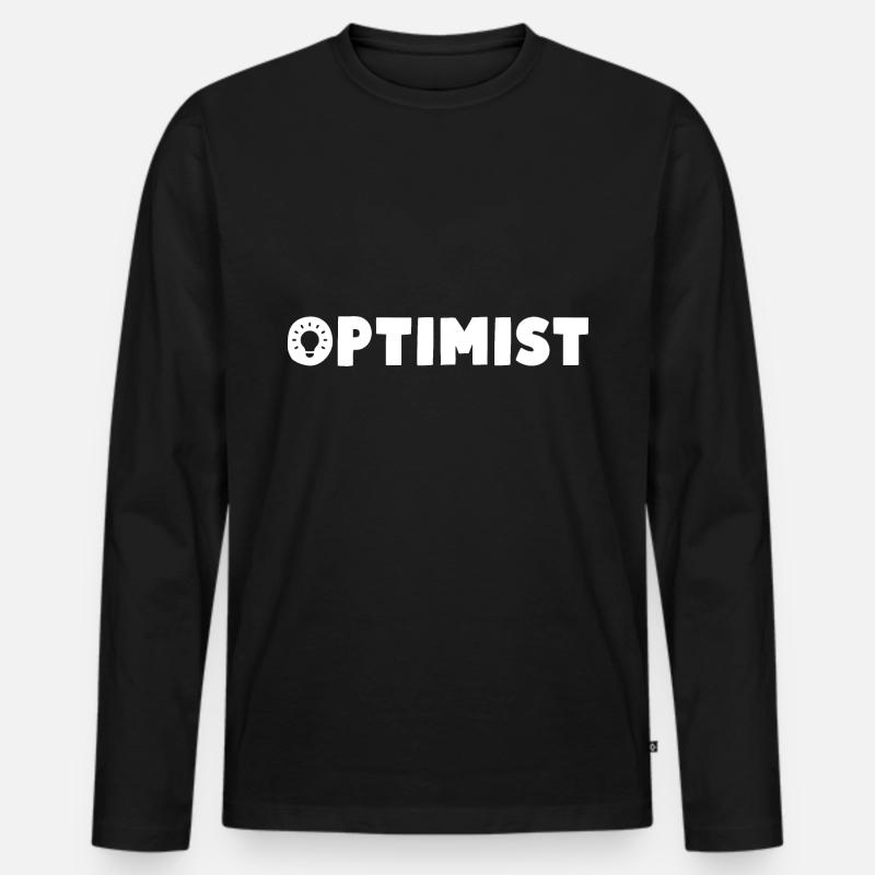 Optimist - Männer Premium Bio Langarmshirt - Schwarz