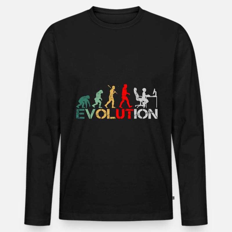 Computer Nerd Programmierer Evolution witzige - Männer Premium Bio Langarmshirt - Schwarz