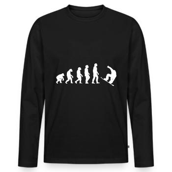 Snowboarding gift idea for snowboarders Snowboar - Men's Premium Organic Long Sleeve Shirt - black - Front - Nico (187cm)