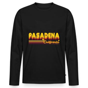 Pasadena California Design - T-shirt manches longues Premium bio Homme - noir - Devant - Nico (187cm)
