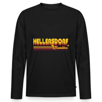 cooles Hellersdorf Berliner Stadtteil Design - Männer Premium Bio Langarmshirt - Schwarz - Vorne - Nico (187cm)