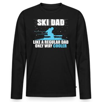 Funny Ski Dad - Skiing daddy vatertag geschenk - Männer Premium Bio Langarmshirt - Schwarz - Vorne - Nico (187cm)