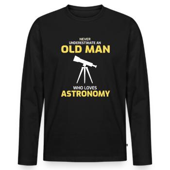 Astronomie - T-shirt manches longues Premium bio Homme - noir - Devant - Nico (187cm)