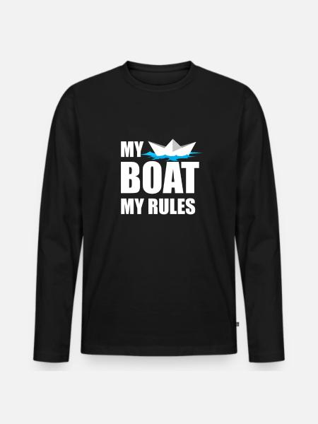 Boating Funny Boat Quote Gift - Men's Premium Organic Long Sleeve Shirt - black
