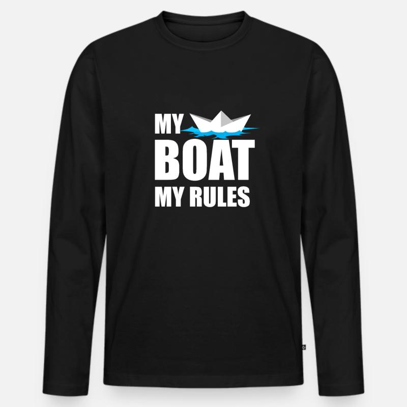 Boot lustiges Boot Zitat Geschenk - Männer Premium Bio Langarmshirt - Schwarz