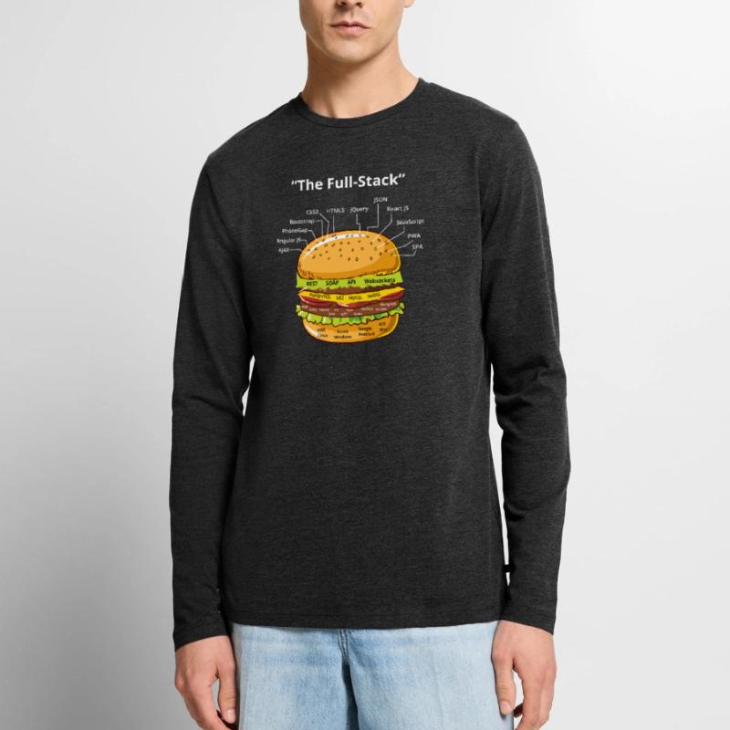 Computer Programmer Coders Software Burger Lovers Men's Premium Organic Long Sleeve Shirt
