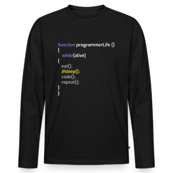 Computerprogrammierer Codierer Software Engineers Geschenk - Männer Premium Bio Langarmshirt - Schwarz - Vorne - Nico (187cm)