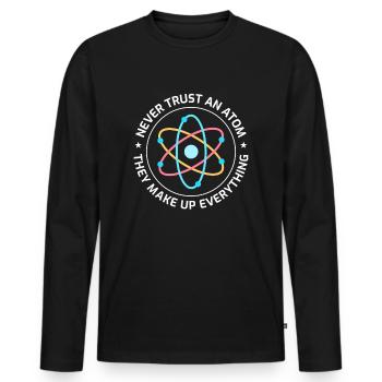 Science - T-shirt manches longues Premium bio Homme - noir - Devant - Nico (187cm)