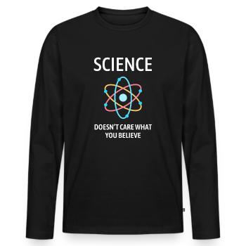 Dictons de science cadeau drôle - T-shirt manches longues Premium bio Homme - noir - Devant - Nico (187cm)
