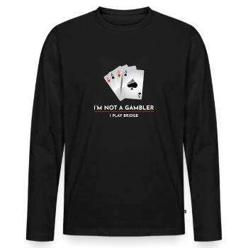 Kartenspiele Casino Bridge Spieler Gamer Geschenk - Männer Premium Bio Langarmshirt - Schwarz - Vorne - Nico (187cm)