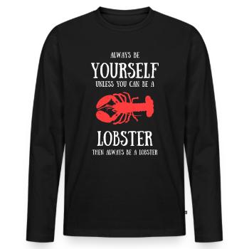 crab lobster cadeau de crustacé de mer naturel - T-shirt manches longues Premium bio Homme - noir - Devant - Nico (187cm)