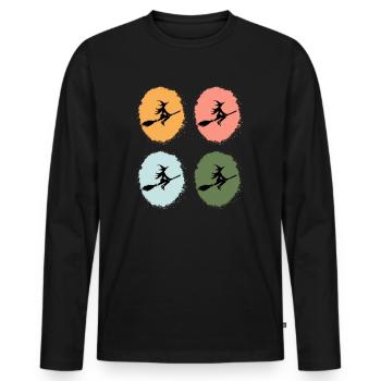 Sorcières, Sorcière Drôle, Amoureux Des Sorcières, Mystique - T-shirt manches longues Premium bio Homme - noir - Devant - Nico (187cm)