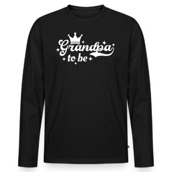 Grandpa To Be - Pregnancy Announcement - Men's Premium Organic Long Sleeve Shirt - black - Front - Nico (187cm)