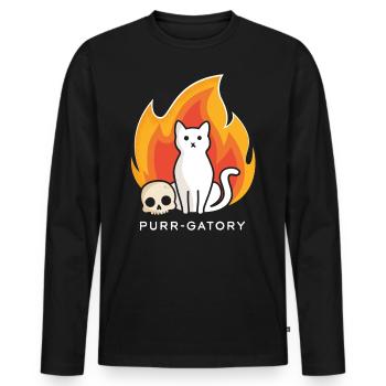 Purr-gatory - Men's Premium Organic Long Sleeve Shirt - black - Front - Nico (187cm)
