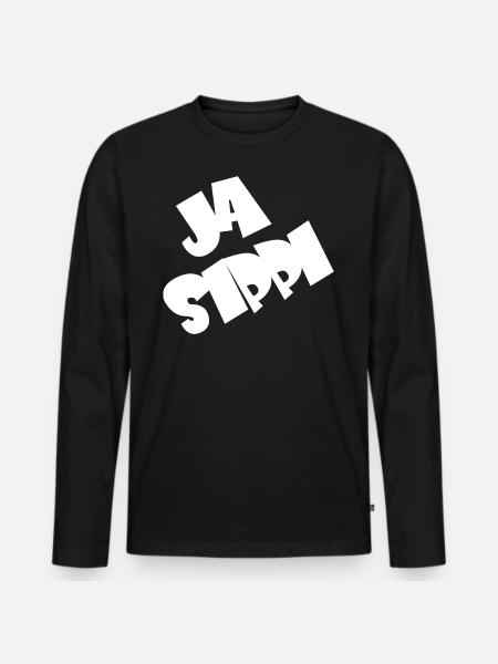 Ja Sippi - Männer Premium Bio Langarmshirt - Schwarz