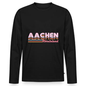 Aachen Rheinland Design for the Aachen native - Men's Premium Organic Long Sleeve Shirt - black - Front - Nico (187cm)