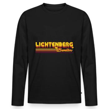 cooles Lichtenberg Berliner Stadtteil Design - Männer Premium Bio Langarmshirt - Schwarz - Vorne - Nico (187cm)
