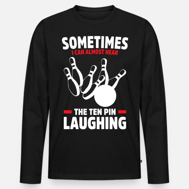 Bowling Bowler Gutter Strike Ersatznadeln - Männer Premium Bio Langarmshirt - Schwarz