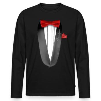 JGA groom - Men's Premium Organic Long Sleeve Shirt - black - Front - Nico (187cm)