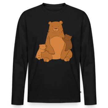 Brown bear head bear motif for brown bear team or - Men's Premium Organic Long Sleeve Shirt - black - Front - Nico (187cm)