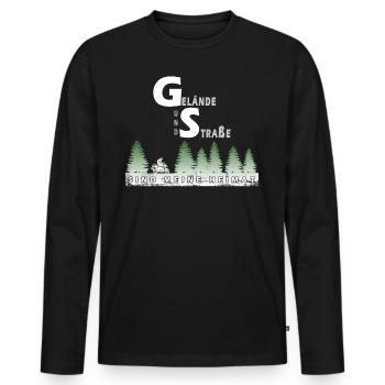 Gelände und Straße - Männer Premium Bio Langarmshirt - Schwarz - Vorne - Nico (187cm)
