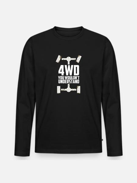 4x4 4WD Allrad Vintage und Grungeeffekt - Männer Premium Bio Langarmshirt - Schwarz
