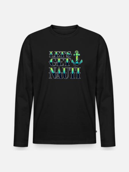 Yacht Rock - Männer Premium Bio Langarmshirt - Schwarz