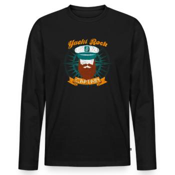 Yacht Rock Captain - Vêtements pour boire Party Boat - T-shirt manches longues Premium bio Homme - noir - Devant - Nico (187cm)