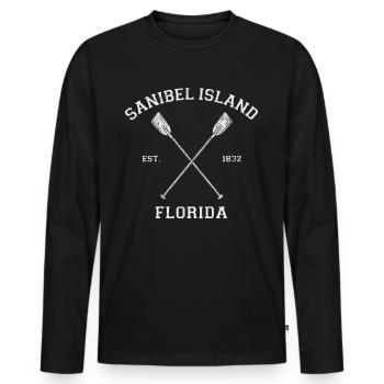 Sanibel Island Florida Vacances - T-shirt manches longues Premium bio Homme - noir - Devant - Nico (187cm)
