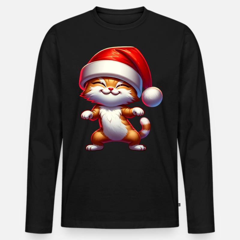 Weihnachten - Männer Premium Bio Langarmshirt - Schwarz