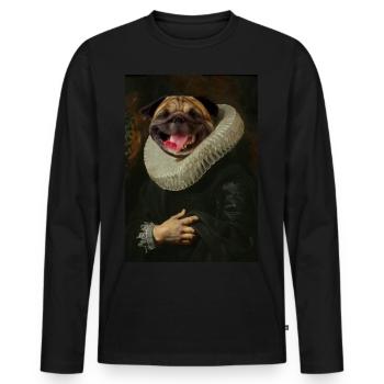 The PUG ( La Bourgeoisie ) - T-shirt manches longues Premium bio Homme - noir - Devant - Nico (187cm)