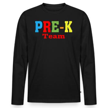 Pre-K Team - Pre Kindergarten Teacher - Men's Premium Organic Long Sleeve Shirt - black - Front - Nico (187cm)