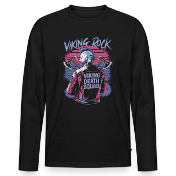 Viking Death Squad Viking Rocker Outfit - Männer Premium Bio Langarmshirt - Schwarz - Vorne - Nico (187cm)