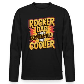 Rocker Dad Funny Gifts for Rocker Dads - Men's Premium Organic Long Sleeve Shirt - black - Front - Nico (187cm)