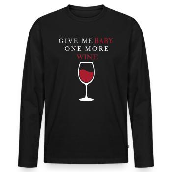 Cadeaux de vin pour les amateurs de vin Dicton drôle - T-shirt manches longues Premium bio Homme - noir - Devant - Nico (187cm)