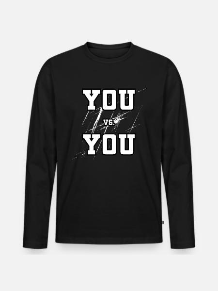 Sport Fitness Workout Bodybuilding Motivation - Männer Premium Bio Langarmshirt - Schwarz