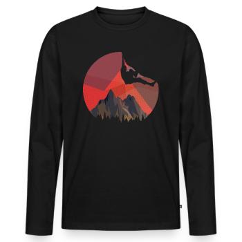 Escalade escalade libre rocher escalade montagnes mur - T-shirt manches longues Premium bio Homme - noir - Devant - Nico (187cm)