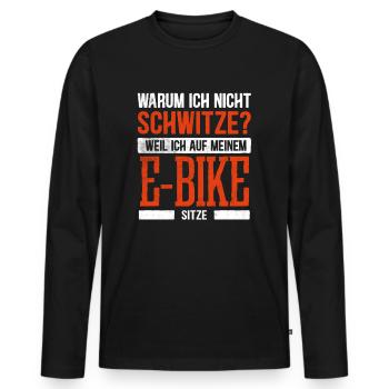 E-Bike Electro Fahrrad Fahrer I Lustiges E-Rad - Männer Premium Bio Langarmshirt - Schwarz - Vorne - Nico (187cm)