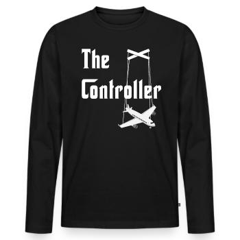 Aviation I ATC I Avion I Drôle de trafic aérien - T-shirt manches longues Premium bio Homme - noir - Devant - Nico (187cm)