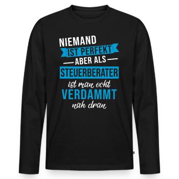 Lustiger Steuerberater Spruch Steuerberater - Männer Premium Bio Langarmshirt - Schwarz - Vorne - Nico (187cm)